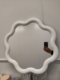 Biznest Led Wavy Vanity Wall Mount Makeup Mirror 24-Inch Rgb Multicolour Changing Remote Control Plastic Frame Flower Shape 61 Cm - thumbnail 8