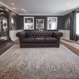 Chesterfield 3 Seater Burgandy Bonded Leather Sofa Bespoke In Classic Style - thumbnail 3