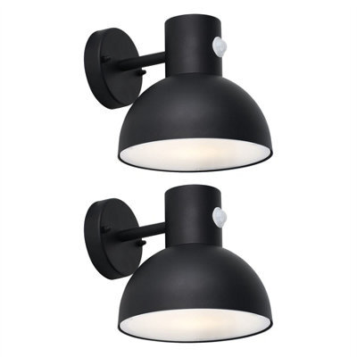First Choice Lighting Set Of 2 Arkle - Black Motion Sensor Outdoor Wall Lights - image 1