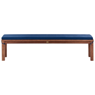 Beliani Garden Bench With Cushion Monsano 170 Cm Eucalyptus Wood Blue - image 1