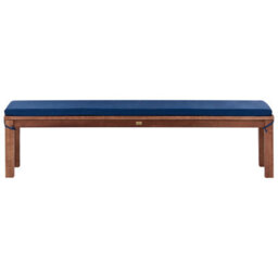 Beliani Garden Bench With Cushion Monsano 170 Cm Eucalyptus Wood Blue - thumbnail 1