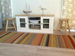 Second Nature Online Ooty Kilim Rug Handmade In Rich Wool Multi Colour Stripes / 120 Cm X 180 Cm - thumbnail 4