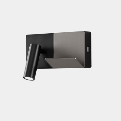 Luminosa Lighting Luminosa E-Lamp Reading Wall Light Black, Grey Led 3.2W 2700K On-Off