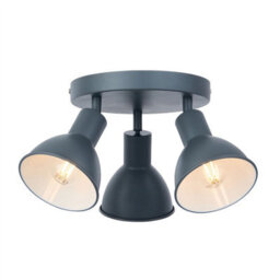 First Choice Lighting Set Of 2 Hawkins - Charcoal 3 Way Adjustable Round Ceiling Spotlights - thumbnail 3