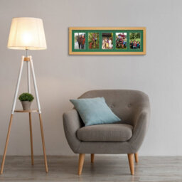 AK Frames 26X8 Country Pine Modern Multi Photo Frame With Emerald Mount - Holds 5 Apertures (5X) 6X4 Photos - thumbnail 3