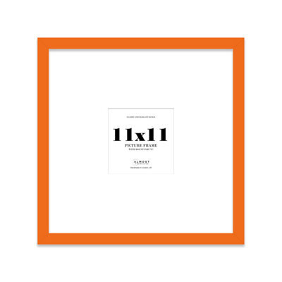 "11X11"" Orange Picture Frame - 11X11"" Square Frame With 7X7"" Mount For 11X11""/7X7"" Pictures Moderrn Style Thin Edge, 1 Pack" - image 1