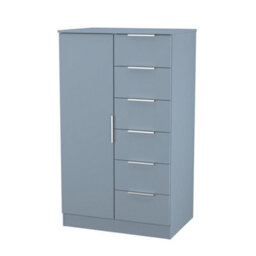 Dover 1 Door 5 Drawer Childrens Wardrobe (Ready Assembled) In Denim Blue - thumbnail 4