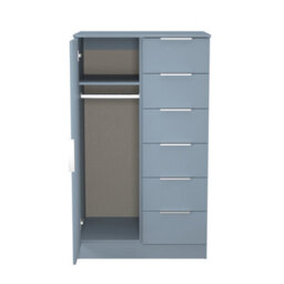 Dover 1 Door 5 Drawer Childrens Wardrobe (Ready Assembled) In Denim Blue - thumbnail 8