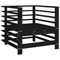 Berkfield Garden Chairs With Cushions 2 Pcs Black Solid Wood Pine - thumbnail 7