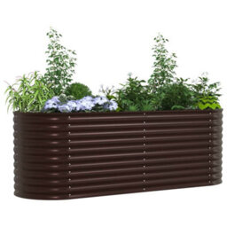 Berkfield Modern Garden Raised Bed Brown 240 X 80 X 81 Cm Steel - thumbnail 3