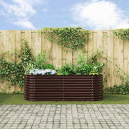 Berkfield Modern Garden Raised Bed Brown 240 X 80 X 81 Cm Steel - thumbnail 4