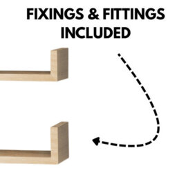 "Core Products Hudson Set Of 3 Floating ""u"" Shape Wall Shelf Kit - Oak" - thumbnail 4