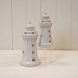 Glazed Ceramic Lighthouse Ornament With Textured Detail 15Cm - thumbnail 2