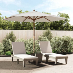 Walplus Garden Parasol With Wooden Pole Sand 299X240 Cm - thumbnail 1
