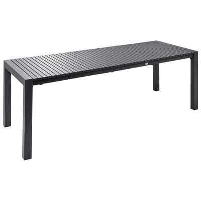 Beliani Extending Garden Dining Table Ardesio 160/220 Cm 90 Cm Metal Dark Grey - image 1