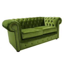 Chesterfield 2 Seater Malta Grass Green Velvet Sofa In Classic Style - thumbnail 5