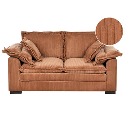 Beliani Sofa 2 Seater Tirro Corduroy Brown - image 1