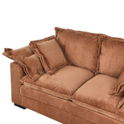 Beliani Sofa 2 Seater Tirro Corduroy Brown - thumbnail 8