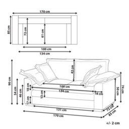 Beliani Sofa 2 Seater Tirro Corduroy Brown - thumbnail 3