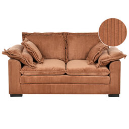 Beliani Sofa 2 Seater Tirro Corduroy Brown - thumbnail 1