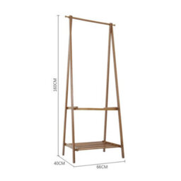 Folding Wooden Garment Rack Clothes Coat Rail Stand Shoe Storage - thumbnail 2
