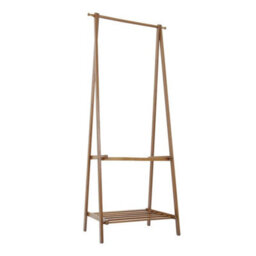 Folding Wooden Garment Rack Clothes Coat Rail Stand Shoe Storage - thumbnail 4