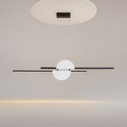 Luminosa Lighting Luminosa Skyline Modern Bar Pendant Ceiling Light Black 4000K 900Lm White Shade - thumbnail 3