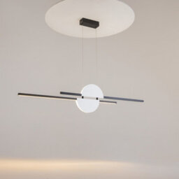 Luminosa Lighting Luminosa Skyline Modern Bar Pendant Ceiling Light Black 4000K 900Lm White Shade - thumbnail 2