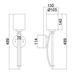 Luminosa Lighting Luminosa Taylor 1 Light Large Wall Light - Polished Chrome Finish, G9 - thumbnail 3