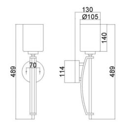 Luminosa Lighting Luminosa Taylor 1 Light Large Wall Light - Polished Chrome Finish, G9 - thumbnail 2
