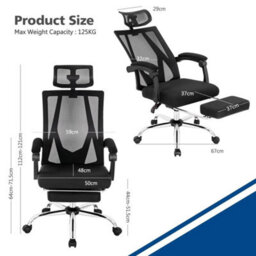 Executive Office Chair High Back Reclining Chair Retractable Footrest - thumbnail 2