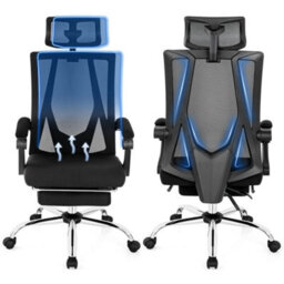 Executive Office Chair High Back Reclining Chair Retractable Footrest - thumbnail 4