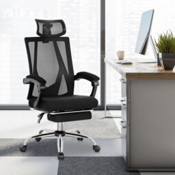 Executive Office Chair High Back Reclining Chair Retractable Footrest - thumbnail 5