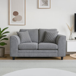 Furnishings For Less UK Quilted Soft Chenille Fabric Fabric Sofaset 3 And 2 Seater Sofa  Grey - Scatter Back - thumbnail 4