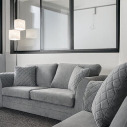 Furnishings For Less UK Quilted Soft Chenille Fabric Fabric Sofaset 3 And 2 Seater Sofa  Grey - Scatter Back - thumbnail 7