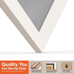 "AK Frames 25X17"" White Sleek Vinyl Record Frame With Mid Grey Mount For 12 Inch Lp Cover & Disc - Overlapped Design" - thumbnail 3