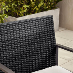 Furniturebox Algarve Black Garden Bistro Set 2 Seat Rattan Garden Table & Chairs Coffee Bistro Table Set Outdoor Patio Bistro Set - thumbnail 6