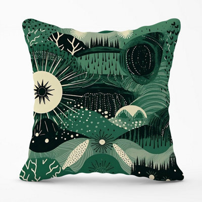 Warren Reed Designer Abstract Green Moon Outdoor Cushion 45Cm X 45Cm - image 1