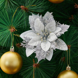 Living And Home Set Of 24 Christmas Decoration Artificial Christmas Tree Flowers Xmas Ornament Set - thumbnail 1