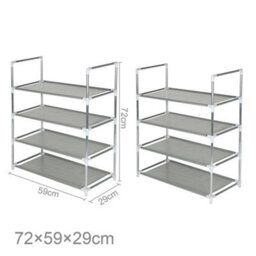 4 Tier 15 Pairs Shoe Rack Storage Organiser Lightweight Compact - thumbnail 2