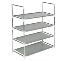 4 Tier 15 Pairs Shoe Rack Storage Organiser Lightweight Compact - thumbnail 1