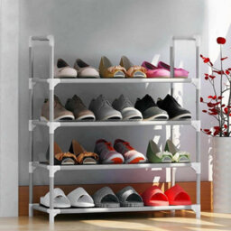 4 Tier 15 Pairs Shoe Rack Storage Organiser Lightweight Compact - thumbnail 4