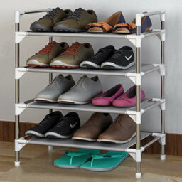 4 Tier 15 Pairs Shoe Rack Storage Organiser Lightweight Compact - thumbnail 5