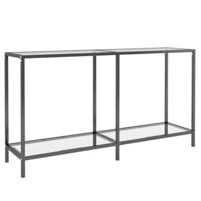 Berkfield Stylish Console Table Transparent 140X35X75.5 Cm Tempered Glass - image 1