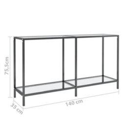 Berkfield Stylish Console Table Transparent 140X35X75.5 Cm Tempered Glass - thumbnail 7