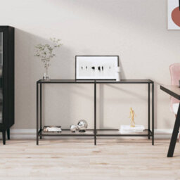 Berkfield Stylish Console Table Transparent 140X35X75.5 Cm Tempered Glass - thumbnail 2