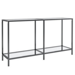 Berkfield Stylish Console Table Transparent 140X35X75.5 Cm Tempered Glass