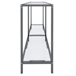 Berkfield Stylish Console Table Transparent 140X35X75.5 Cm Tempered Glass - thumbnail 4