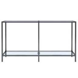 Berkfield Stylish Console Table Transparent 140X35X75.5 Cm Tempered Glass - thumbnail 3