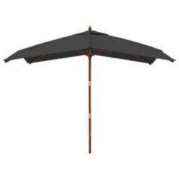 Walplus Garden Parasol With Wooden Pole Anthracite 300X300X273 Cm - thumbnail 3